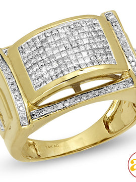 14KY 1.25CTW DIAMOND MENS RING