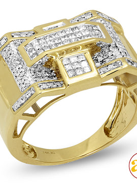 14KY 1.00CTW DIAMOND MENS RING