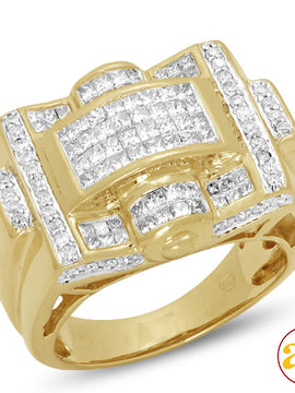 14KY 1.65CTW PC DIAMOND MENS RING