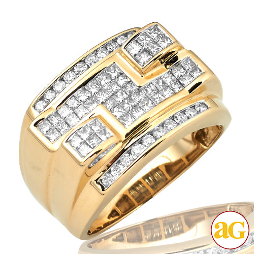 14KY 1.50CTW PC DIAMOND MENS RING