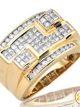 14KY 1.50CTW PC DIAMOND MENS RING