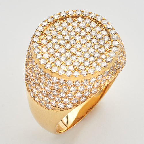 14KY 3.80CTW DIAMOND ROUND FLAT MENS RING