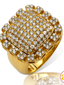 14KY 2.75CTW DIAMOND MENS SQUARE DOME PILLOW RING