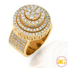 14KY 3.50CTW DIAMOND MENS RING - ROUND CLUSTER - 3