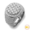 14KW 5.25CTW DIAMOND MENS RING - FLAT CIRCLE