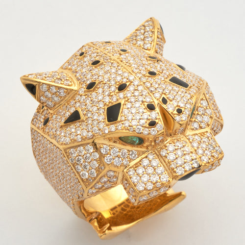 14KY 5.00CTW DIAMOND PANTHER RING