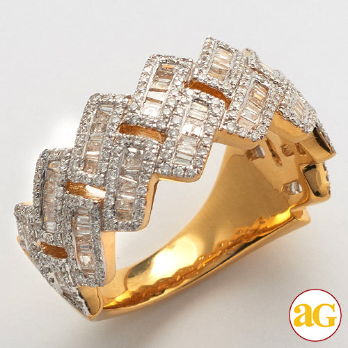 14KY 1.50 CTW DIAMOND CUBAN RING