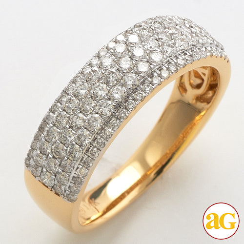 14KY 1.20CTW DIAMOND RAISED PAVE BAND