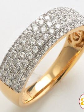 14KY 1.20CTW DIAMOND RAISED PAVE BAND