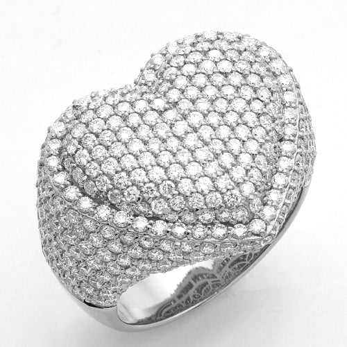 14KW 5.30CTW DIAMOND MENS BUBBLE HEART RING