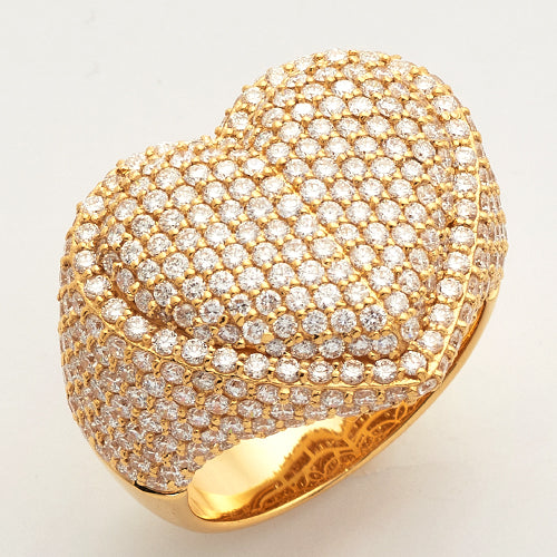 14KY 5.30CTW DIAMOND MENS BUBBLE HEART RING