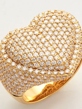 14KY 5.30CTW DIAMOND MENS BUBBLE HEART RING