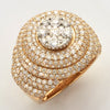 14KY+W 6.00CTW DIAMOND ROUND CLUSTER MENS RING