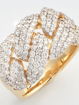 14KY 2.85CTW DIAMOND MIAMI CUBAN MENS RING