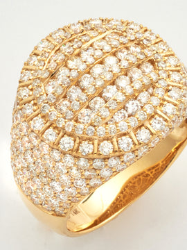 14KY 4.00CTW DIAMOND MENS ROUND DOME RING