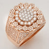 14KR 3.35CTW DIAMOND ROUND CLUSTER MENS RING