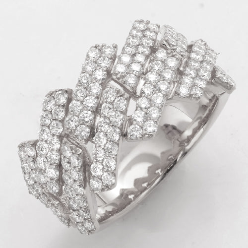 14KW 2.45CTW DIAMOND SQUARE CUBAN MENS RING