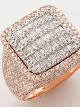 10KR 4.80CTW DIAMOND BAGUETTE SQUARE RING