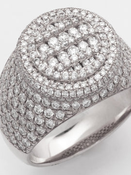 10KW 2.90CTW DIAMOND MENS ROUND DOME RING