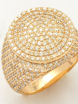 14KY 3.85CTW DIAMOND ROUND DOME MENS RING