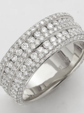 14KW 2.50CTW DIAMOND 3-ROW MENS RING