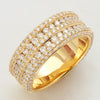 14KY 2.50CTW DIAMOND 3-ROW MENS RING