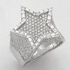 14KW 3.60CTW DIAMOND STAR RING W/RAISED BAGUETTE