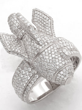 14KW 2.85CTW DIAMOND ROCKET SHIP MENS RING