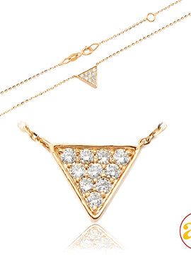 14KY 0.20CTW DIAOND NECKLACE - FLAT TRIANGLE