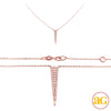 14KR 0.25CTW DIAMOND NECKLACE - FLAT TRIANGLE SPIK