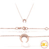 14KR 0.15CTW DIAMOND NECKLACE - FLAT CRESCENT