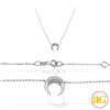 14KW 0.15CTW DIAMOND NECKLACE - FLAT CRESCENT