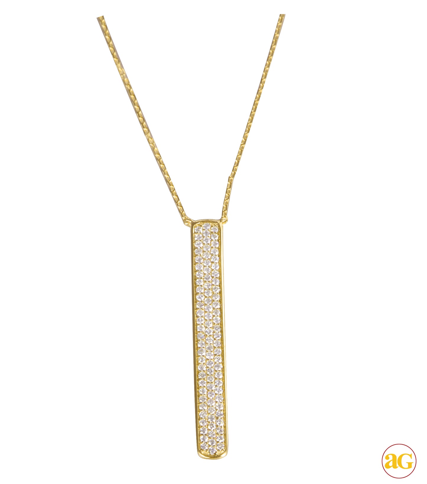 14KY 0.55CTW DIAMOND NECKLACE - VERTICAL BAR