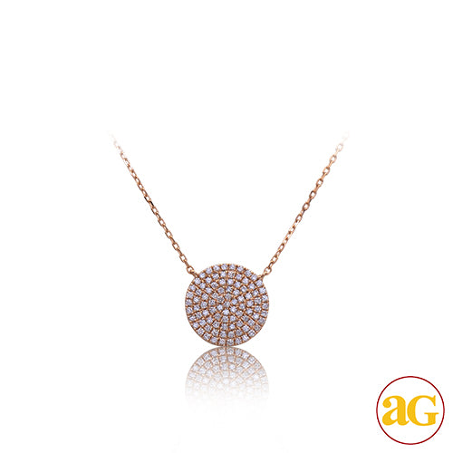 14KR 0.30CTW DIAMOND NECKLACE - FLAT DISC