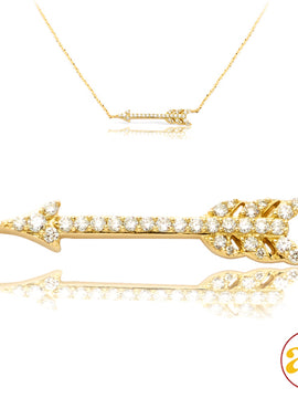 14KY 0.15CTW DIAMOND NECKLACE - ARROW