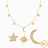 14KY 0.25CTW DIAMOND NECKLACE - CRESCEN MOON