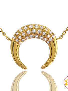 14KY 0.20CTW DIAMOND NECKLACE - ROUNDED PROFILE