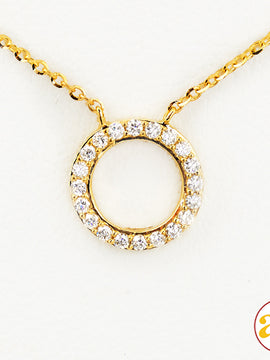 14KY 0.15CTW DIAMOND NECKLACE - DIAMOND CIRCLE