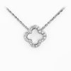 14KW 0.15CTW DIAMOND NECKLACE - OPEN 4-LEAF CLOVER