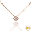 14KR 0.50CTW DIAMOND NECKLACE - BEADED CHAIN W/BEZ