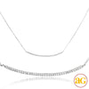 14KW 0.15CTW DIAMOND NECKLACE - HORIZONTAL CURVED