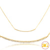 14KY 0.15CTW DIAMOND NECKLACE - HORIZONTAL CURVED