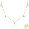 14KR 0.50CTW DIAMOND NECKLACE - 5 LOOSE CLUSTERS