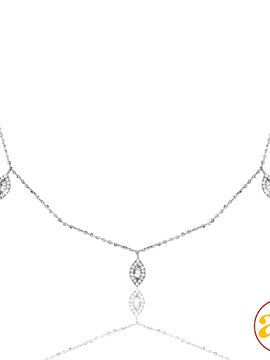 14KW 0.35CTW DIAMOND NECKLACE - 5 LOOSE OPEN