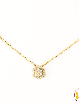 14KY 0.30CTW DIAMOND NECKLACE - 6-POINT STAR