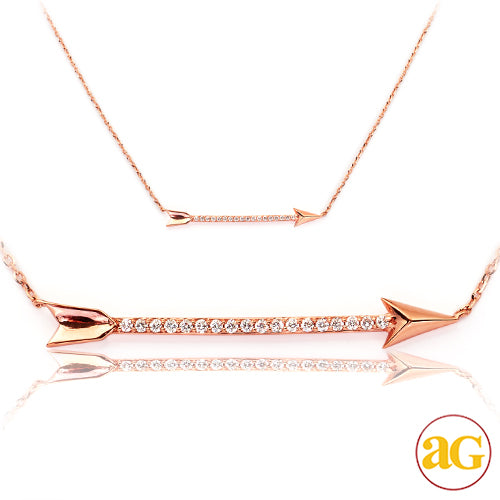 14KR 0.10CTW DIAMOND NECKLACE - ARROW