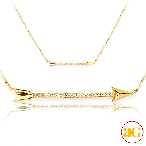 14KY 0.10CTW DIAMOND NECKLACE - ARROW