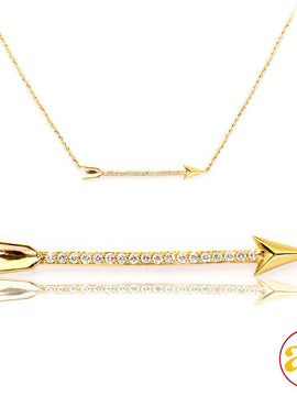 14KY 0.10CTW DIAMOND NECKLACE - ARROW