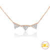 14KR 0.30CTW DIAMOND NECKLACE - 3 TRIANGLE