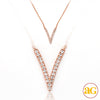 14KR 0.10CTW DIAMOND NECKLACE - V SHAPE